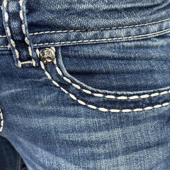 Miss Me Bling Pocket Bootcut Y2K Inspired Jeans Western Glam Cowgirl Denim sz 30 - Picture 7 of 16